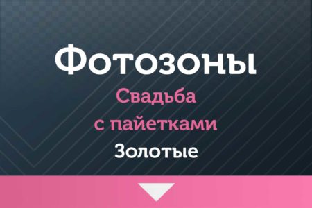 Фотозоны — на Свадьбу — с пайетками (золотые )